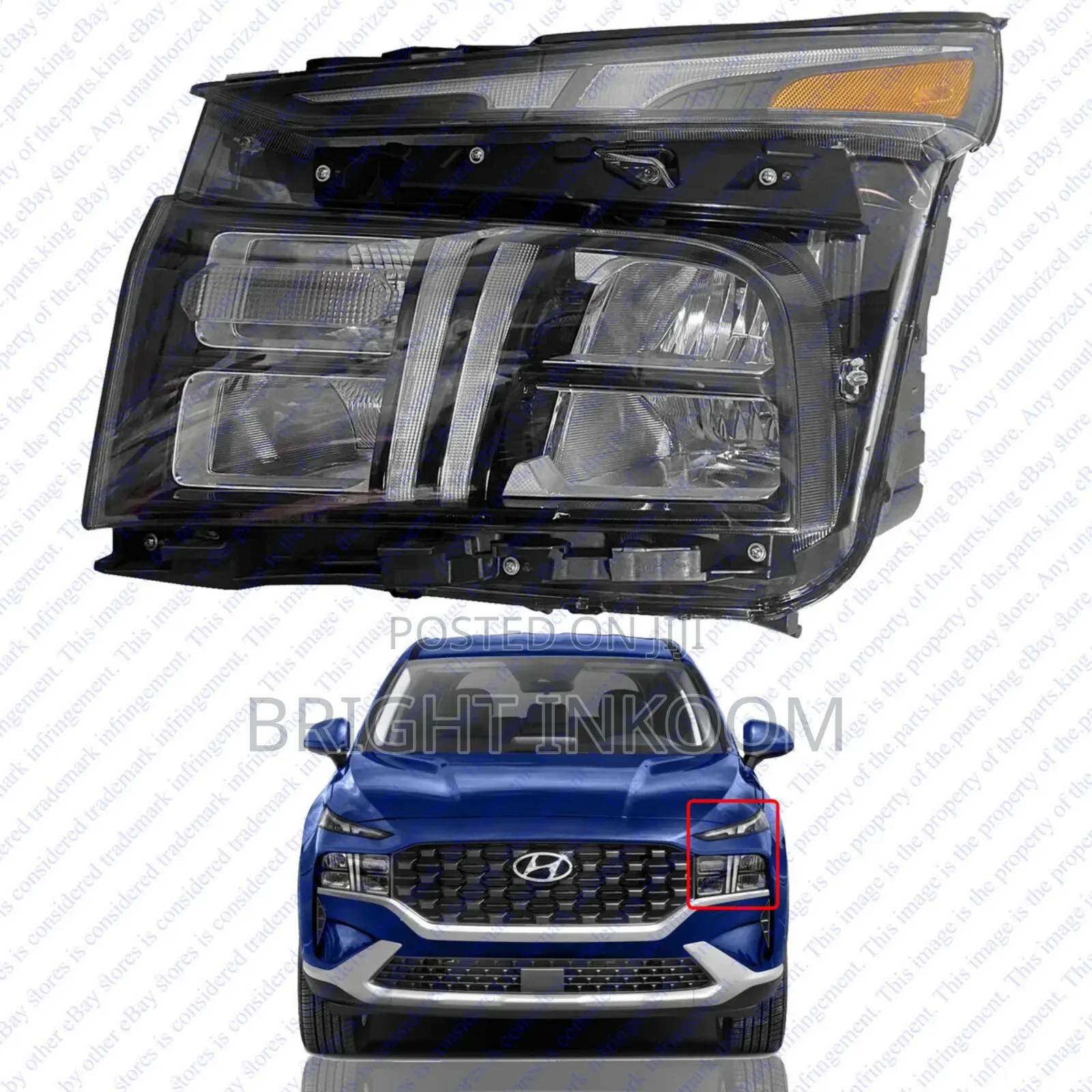 Hyundai Santa Fe 2023 2024 Headlight