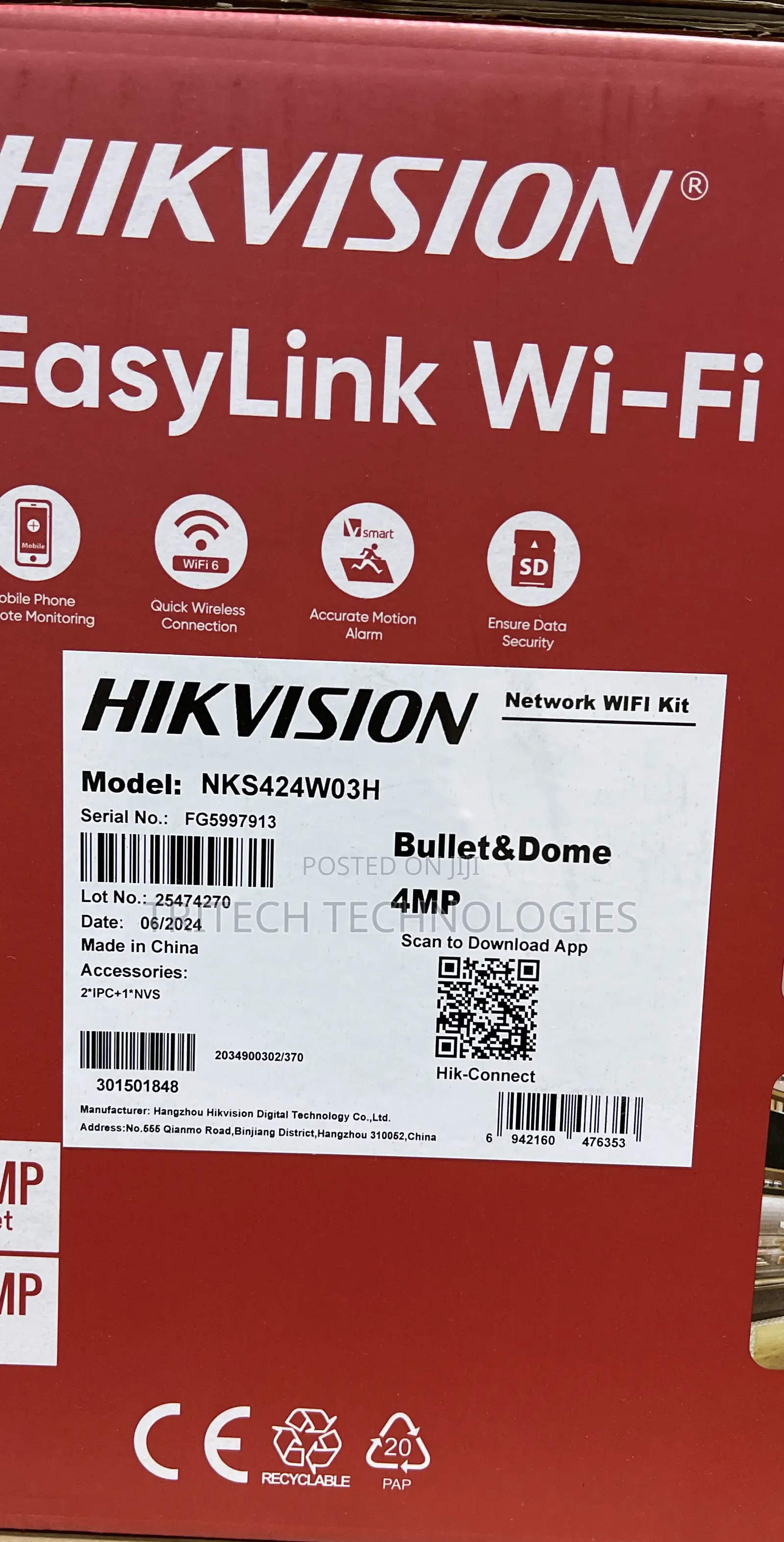 Hikvision Nks424w03h 4mp One Bullet +One Ptdome Wifi NVS Kit