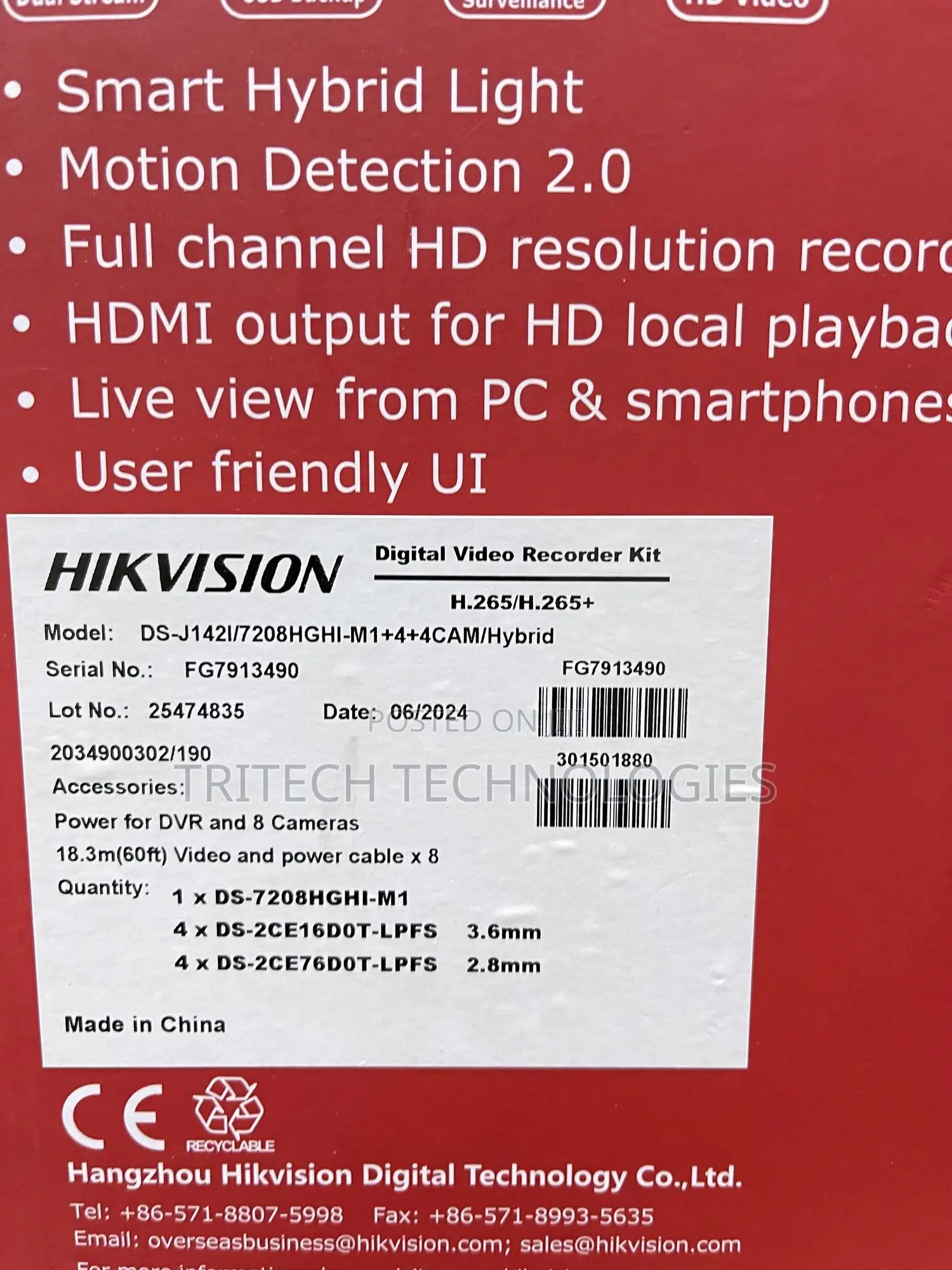 Hikvision 8ch Kit Full Color+Audio+1tb HDD NEW MODEL