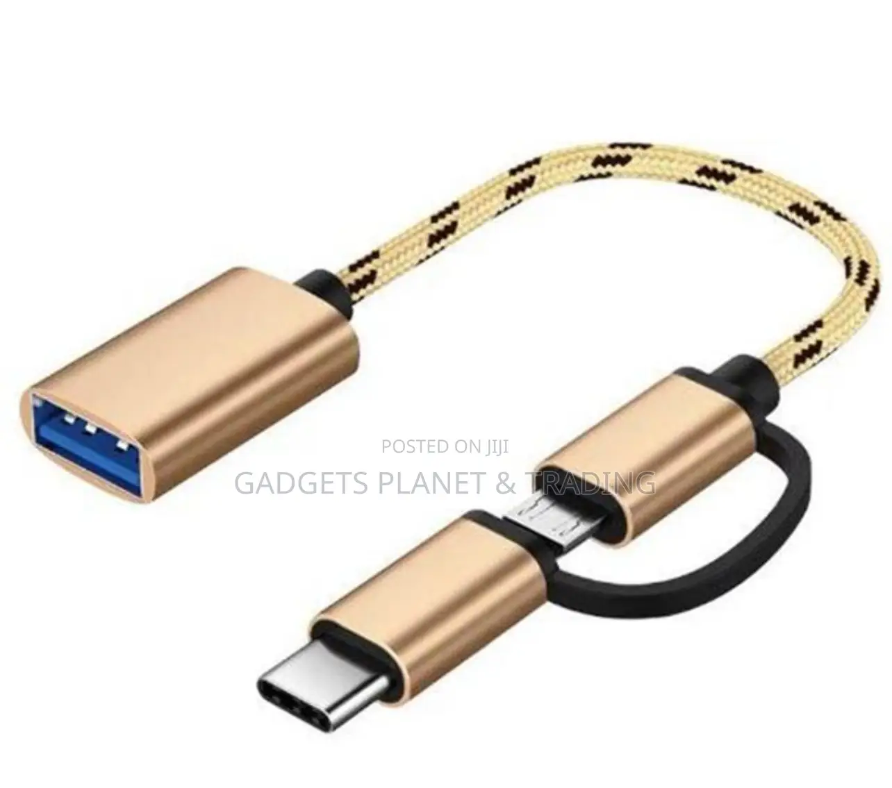 Type C / Usb A Braided Cable Otg Adapter