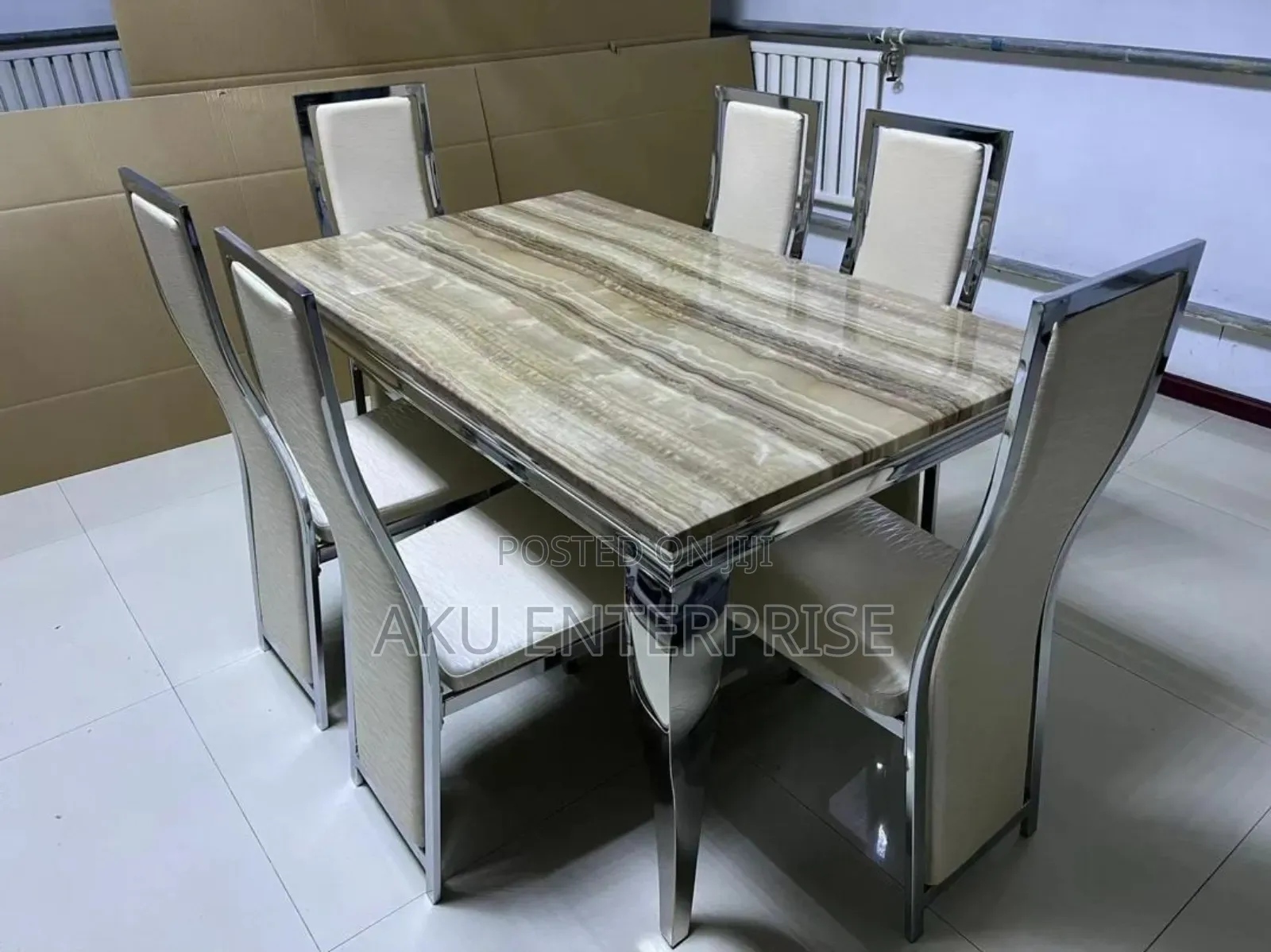 Marble Dinning Table With 6 Chairs