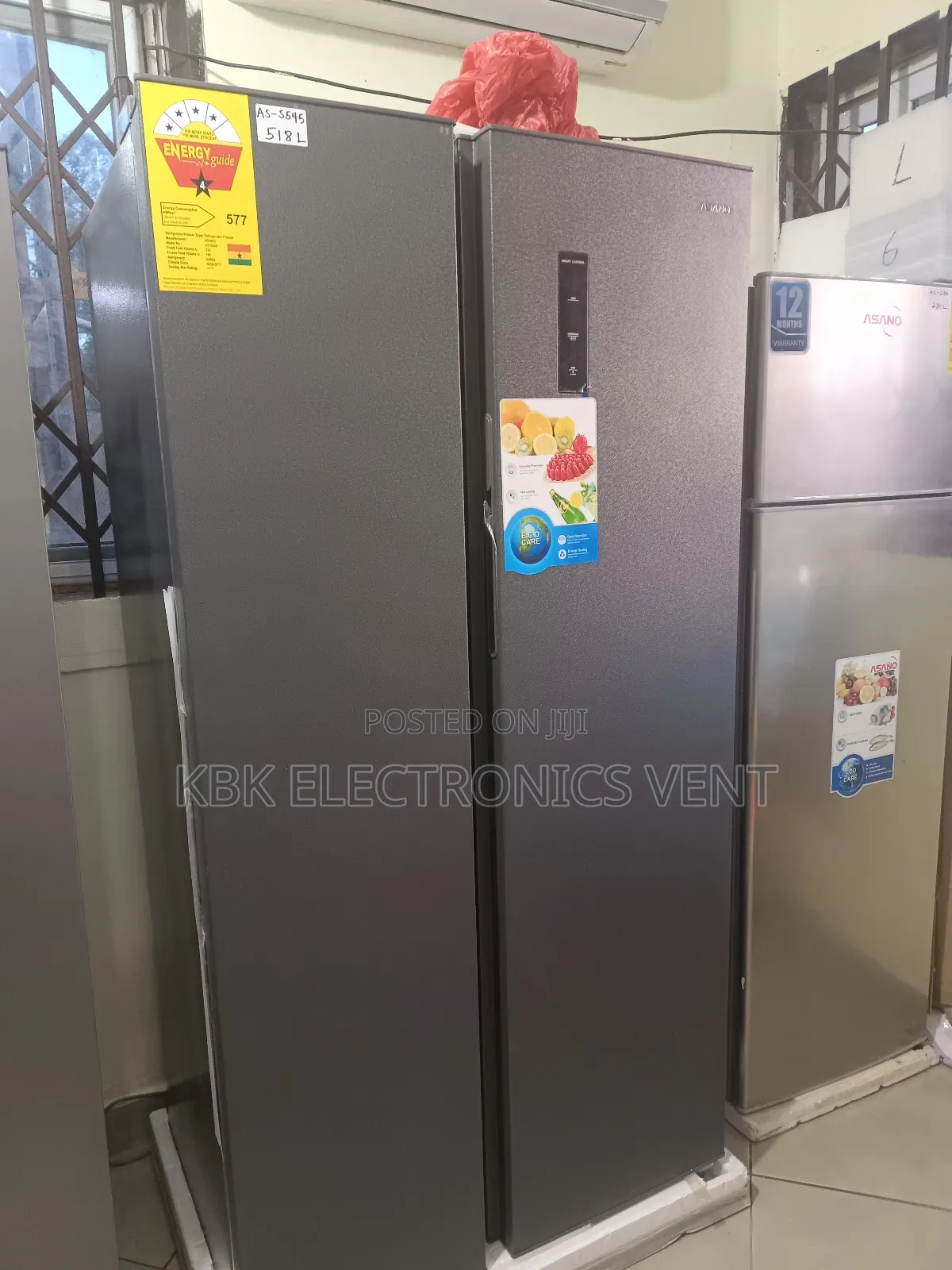 Asano 520ltr Side/Side Refrigerator