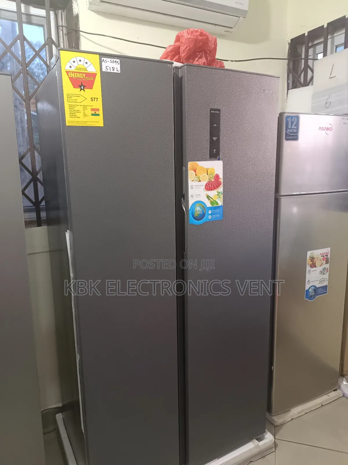 Asano 520ltr Side/Side Refrigerator