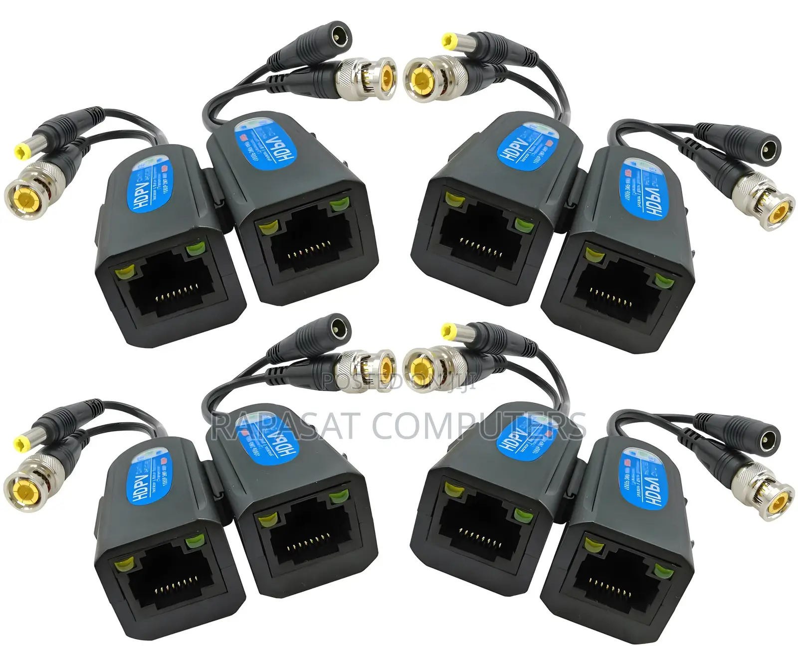 8MP BNC to RJ45 Passive Video Balun With Power