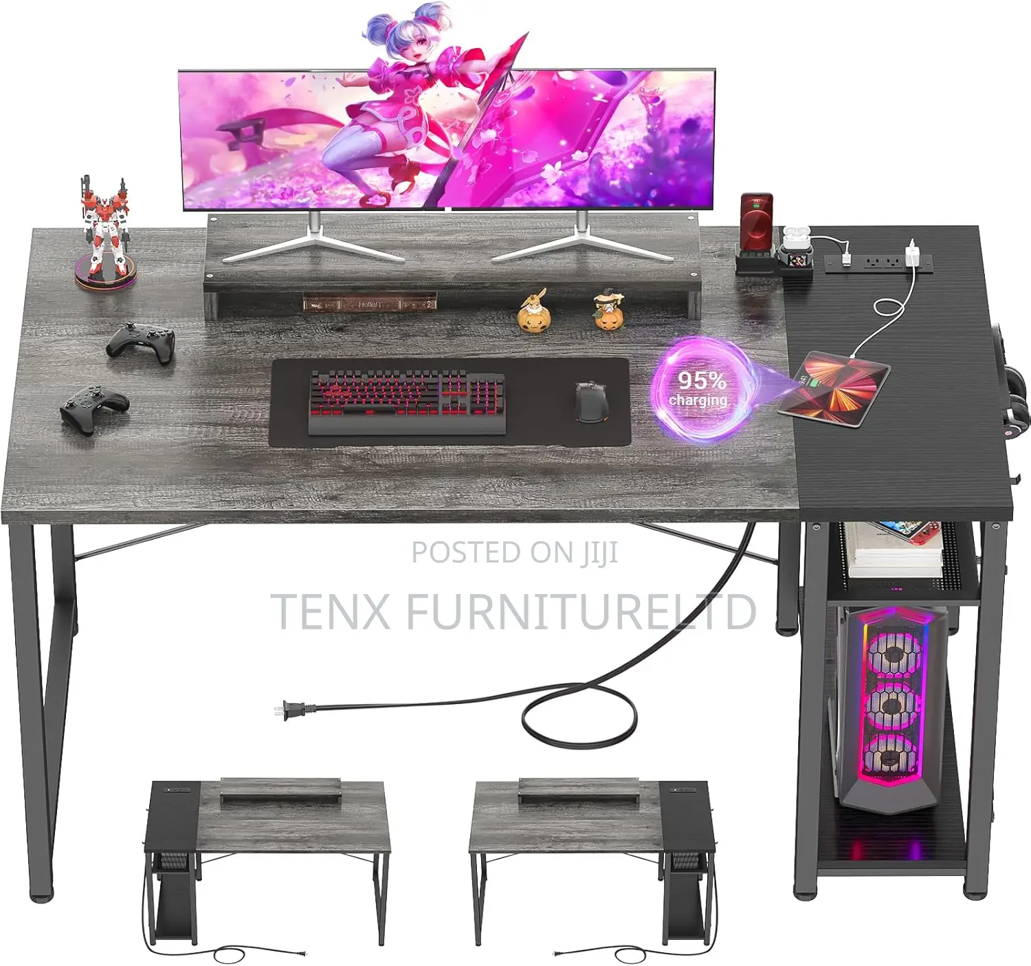 Gaming Desk With USB and RGB Light