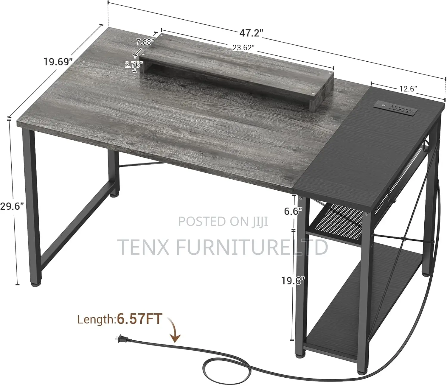 Gaming Desk With USB and RGB Light