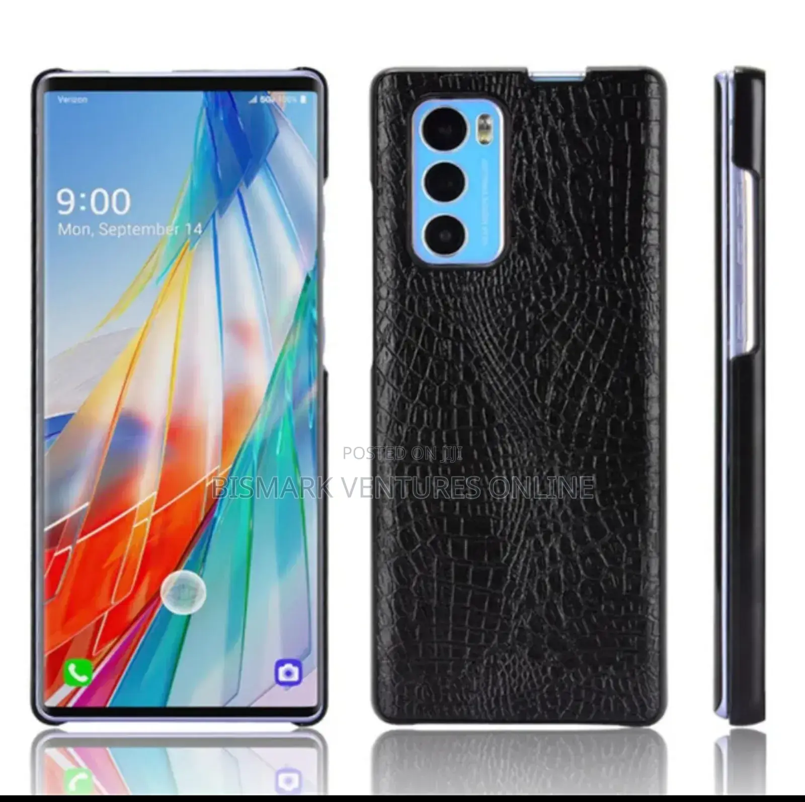 Case for Lg Wing 5g, Leather Black Case