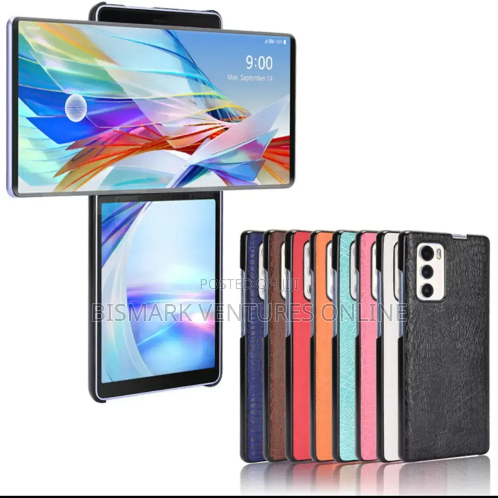 Case for Lg Wing 5g, Leather Black Case