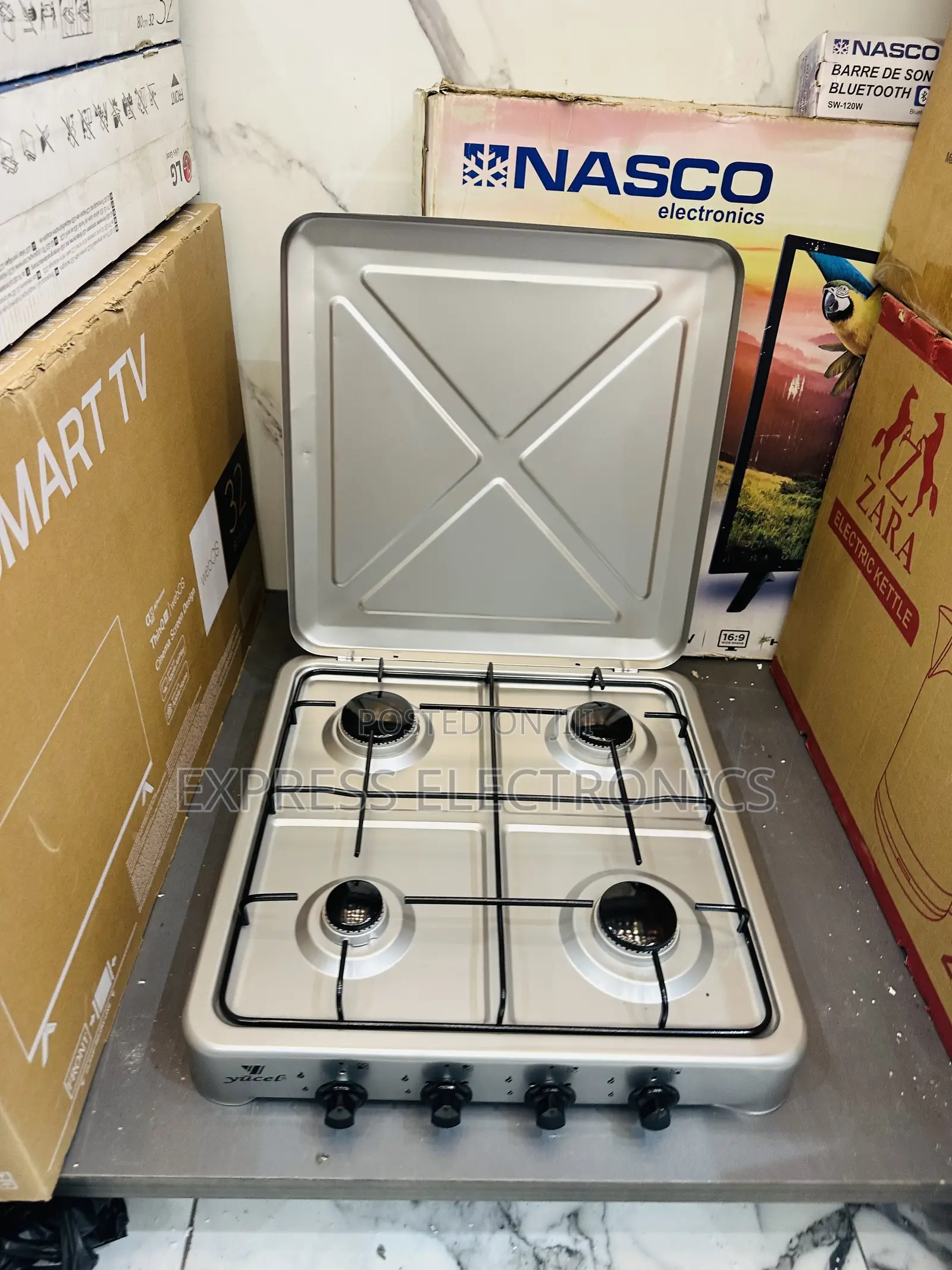Call and Order Yusel Grey Gas Cooker Stove 4burner