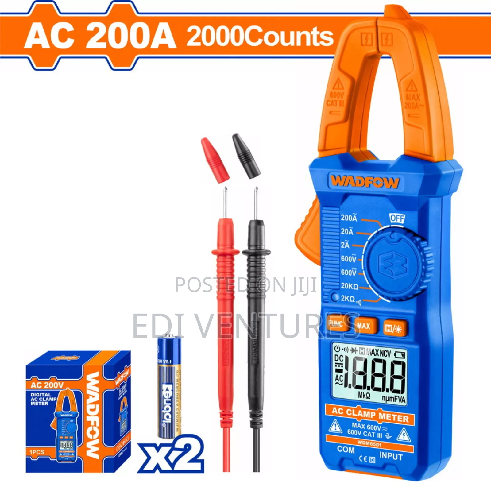 Wadfow Digital AC Clamp Meter. Wdm6501