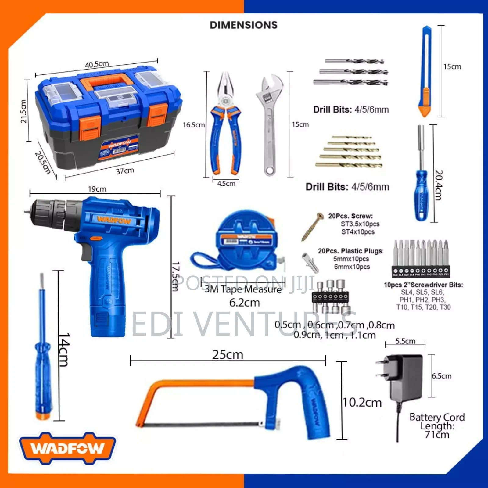 Wadfow 77 PCS Tools Set Wdt1b77