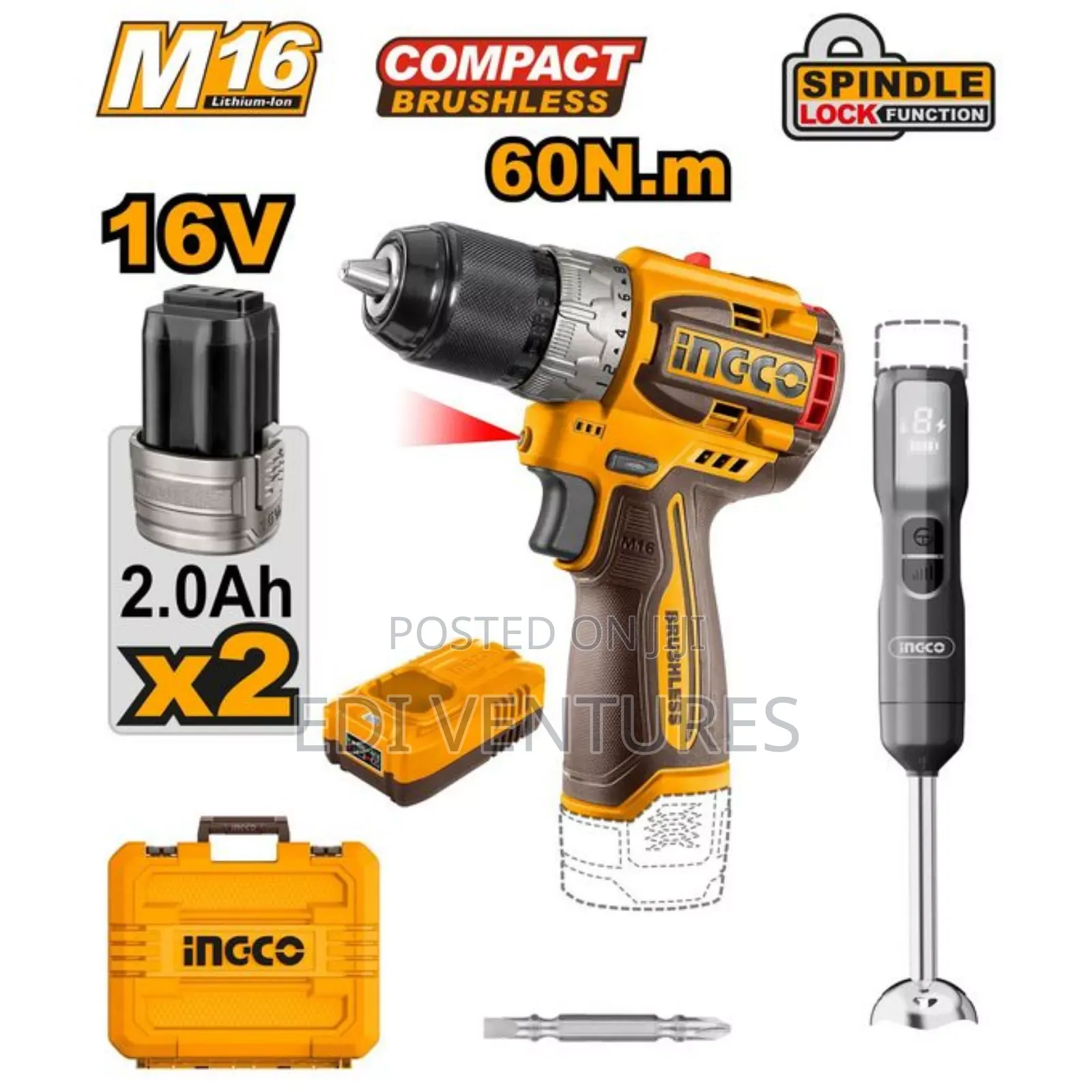 Ingco 2 Pieces Combo KIT Drill + Blender - Ckli1628