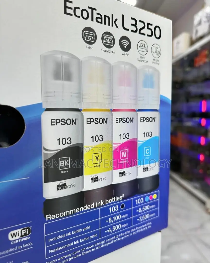 Epson Ecotank L3250 A4 Wi-Fi All-in-One Ink Tank Printer Ink
