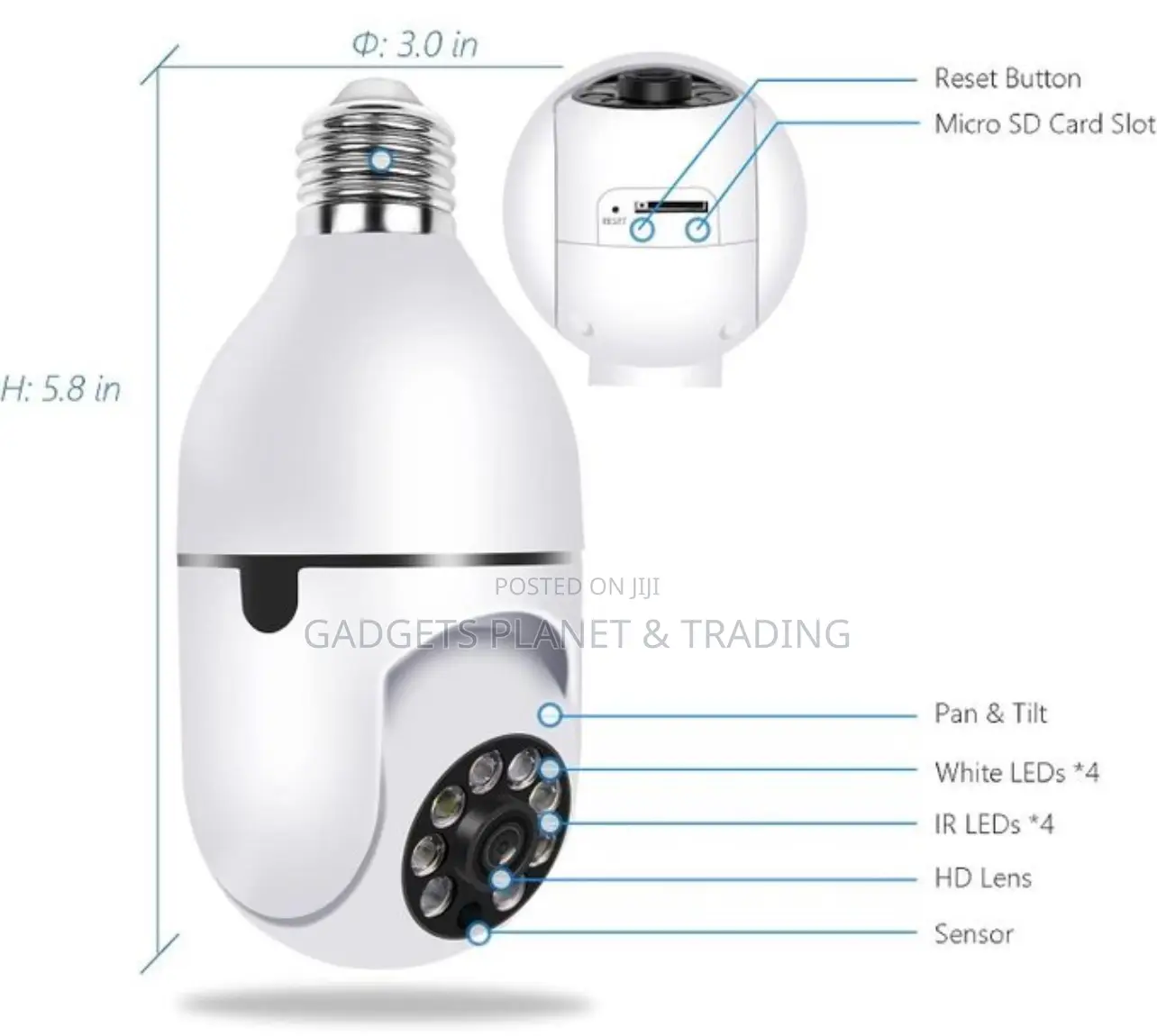 Smartnet Wifi Security IP Bulb Camera | V380