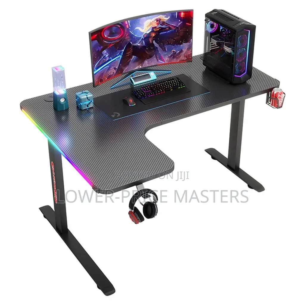 Gaming Table With RGB Light and Headset Holder