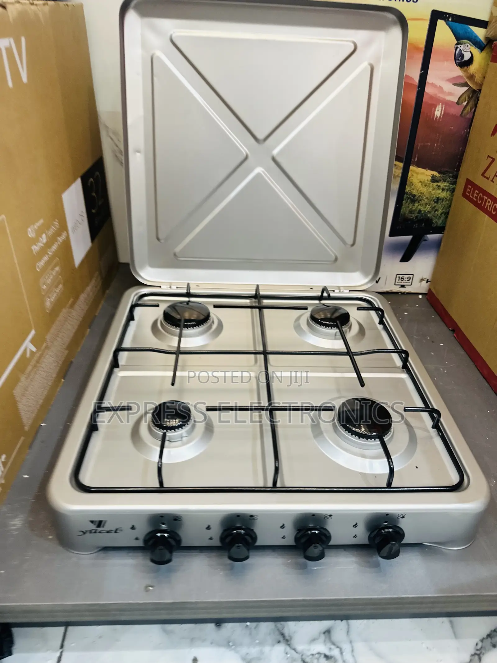 Counter Top Table Top Fridge Yucel 4burner Grey Color