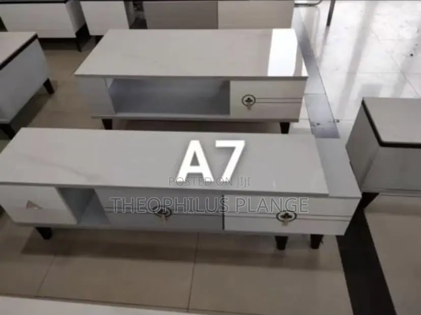 Tv Stand and Center Table Set ( White and Gray)