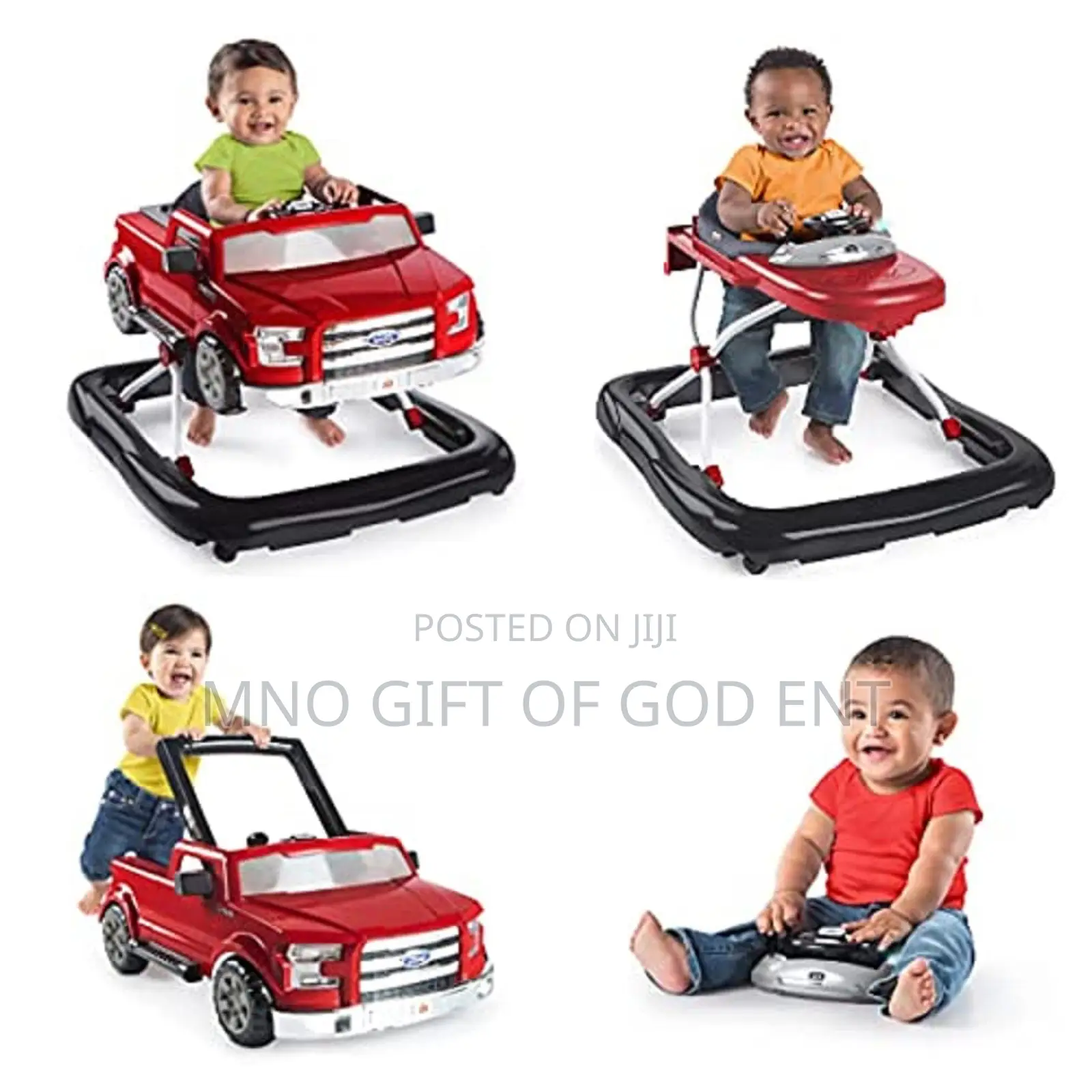 Bright Starts Ford 3 Ways to Play Walker, Red