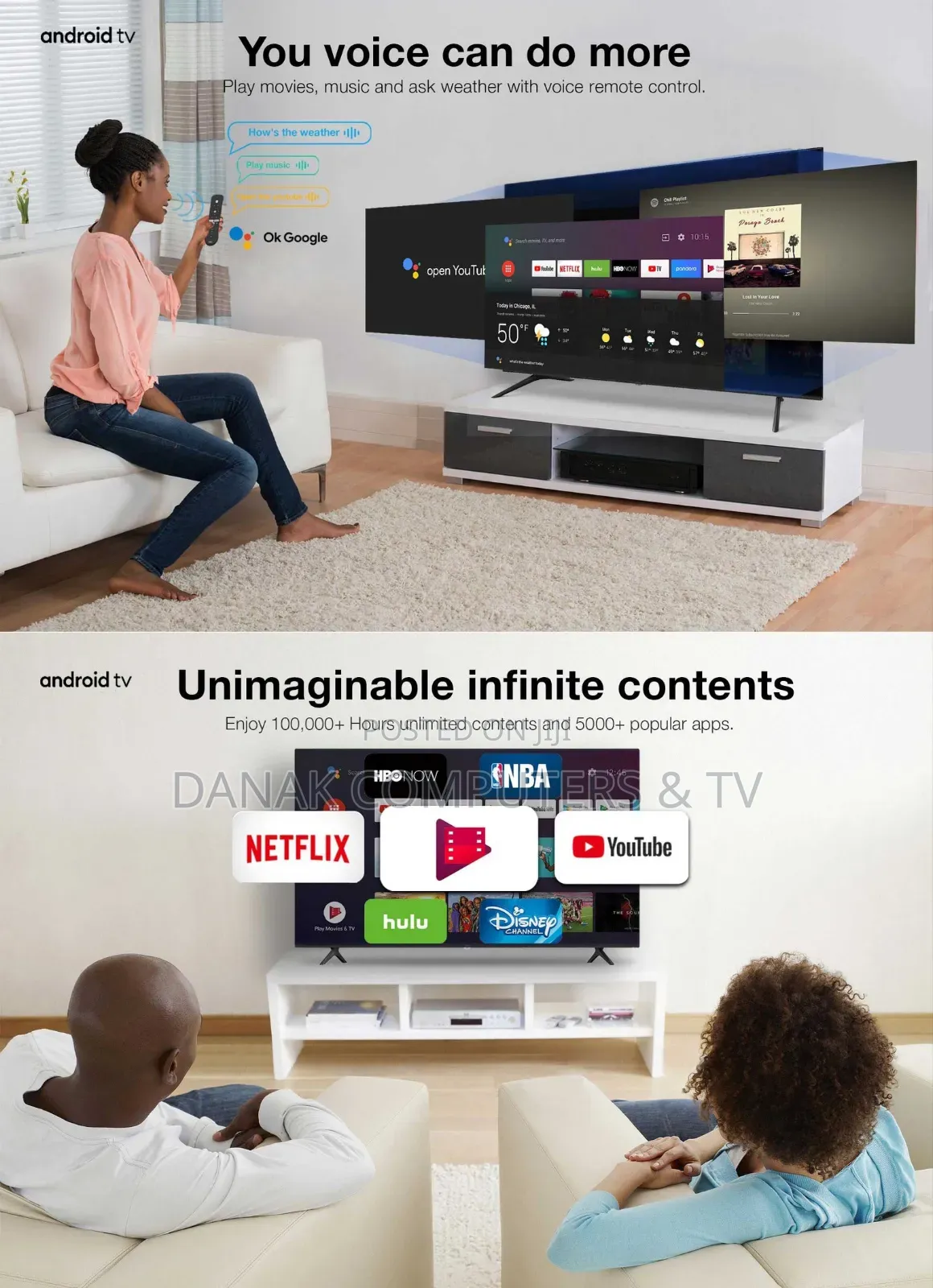 Synix 55" Uhd Smart Android Digital Satellite Tv