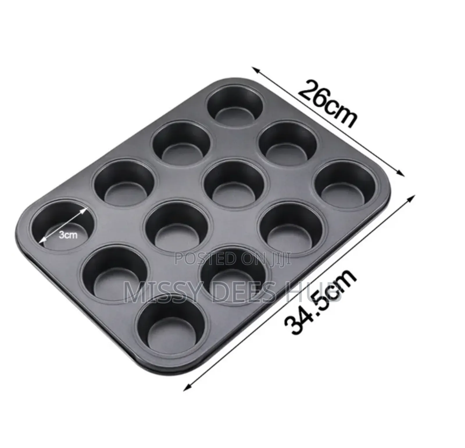 Non-Stick Cupcake Tray - 12 Holes