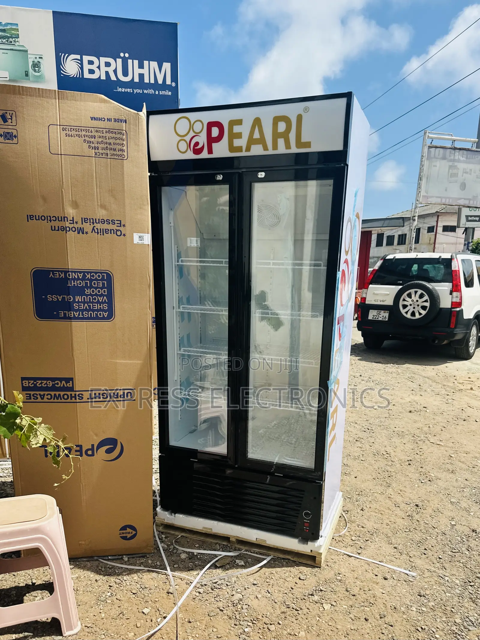 Clean Compact Double Door Fridge Display Pearl PVC-622-2B
