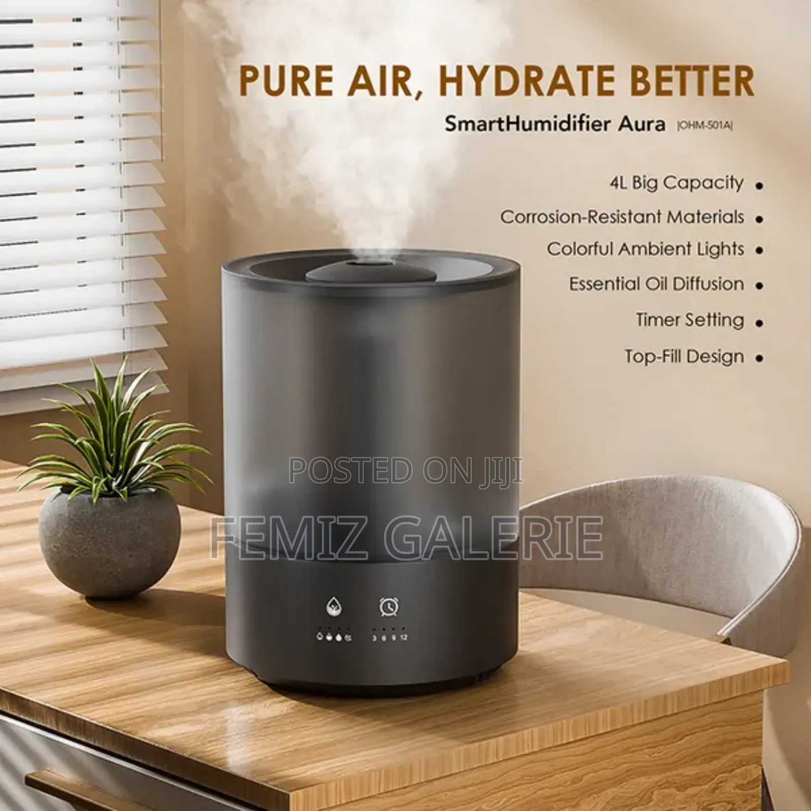 Oraimo Smart Humidifier Aura 4l Plus Essential Oil ×2