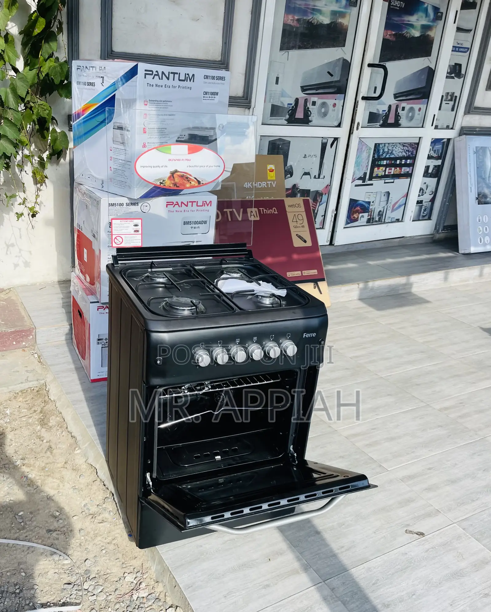 Long Lasting Ferre 60x60 Gas Oven 4 Burner(Black).