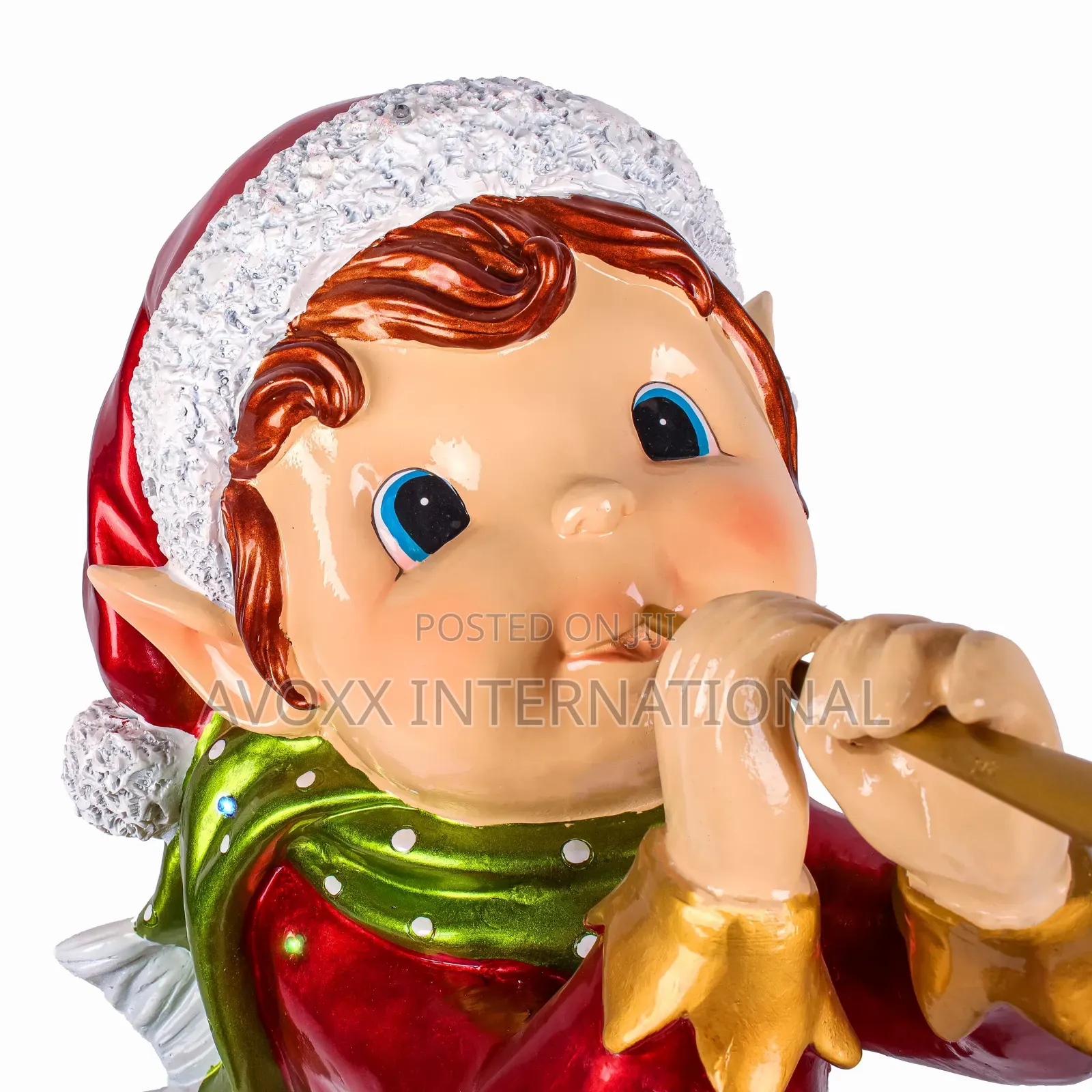 Pre-Lit Horn Blowing Pixie Elf W/Multicolor LED Lights 37"