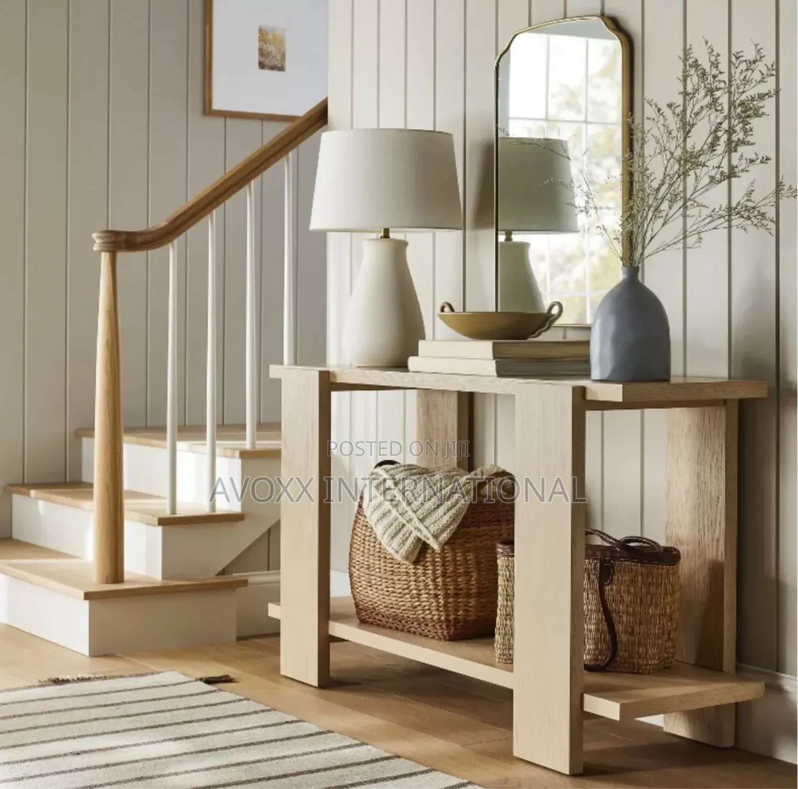 Bleached Oak Console Table Natural Wood - Threshold