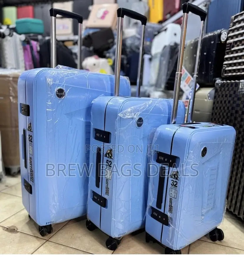 Original 3set Sea Blue Zipless Only Locks Traveling Bag