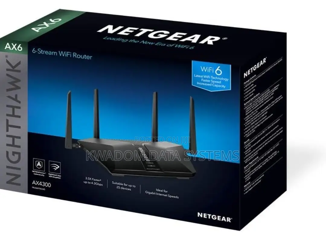 Netgear Nighthawk Ax6 6-Stream Ax4300 Wifi 6 Router Rax45