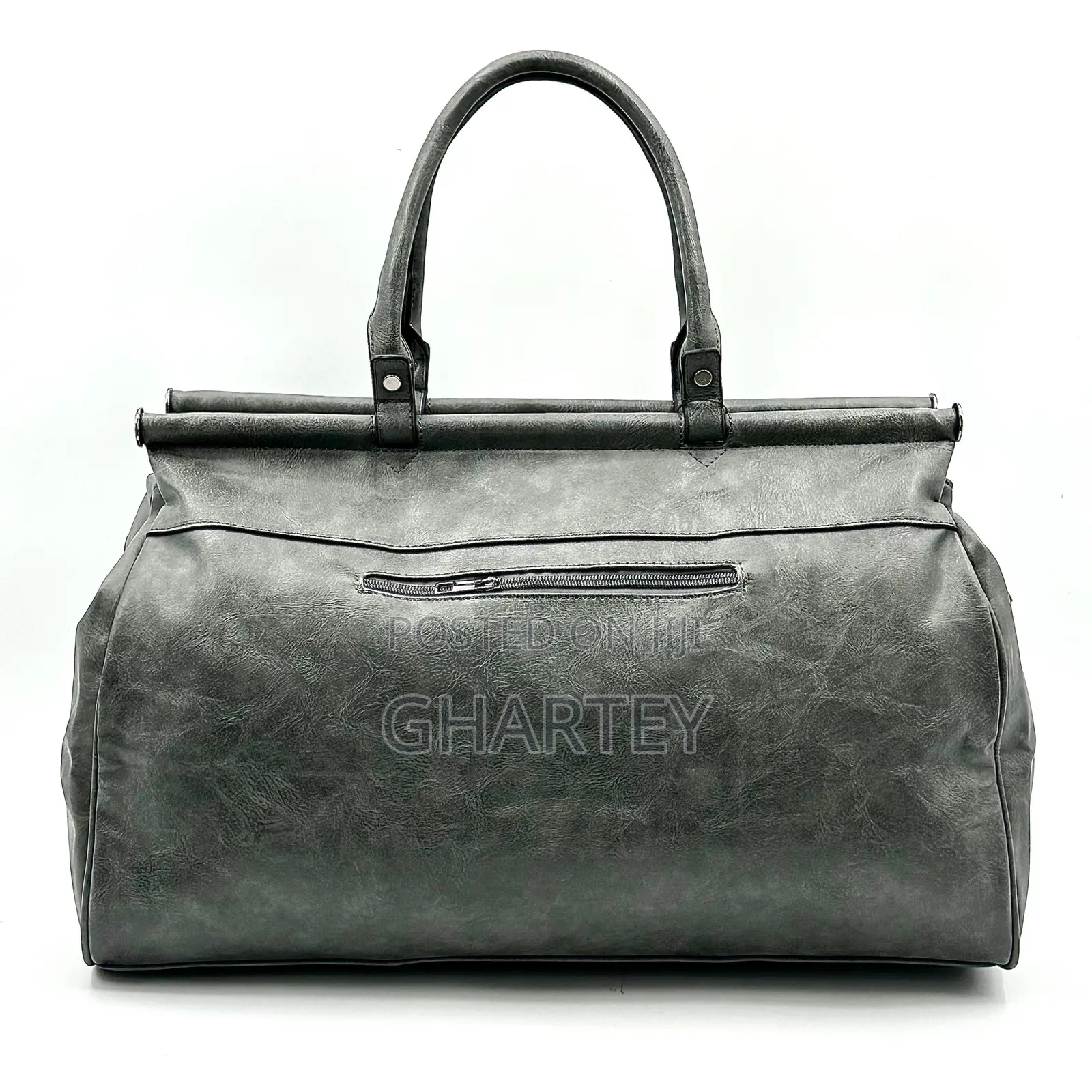 Duffle Leather Men’S Bag Gray
