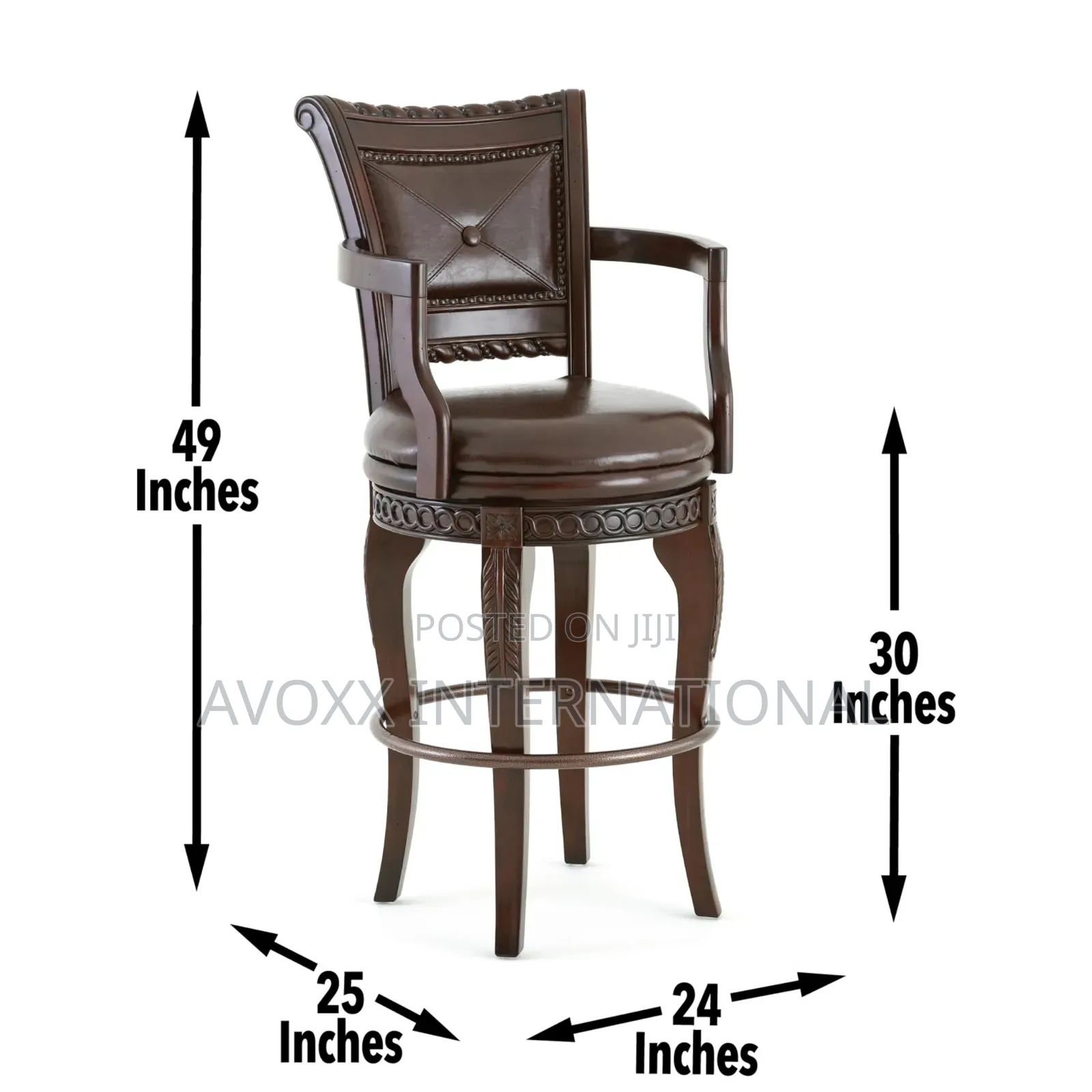 Steve Silver Antoinette PU Swivel Bar Chair, 2 Sets