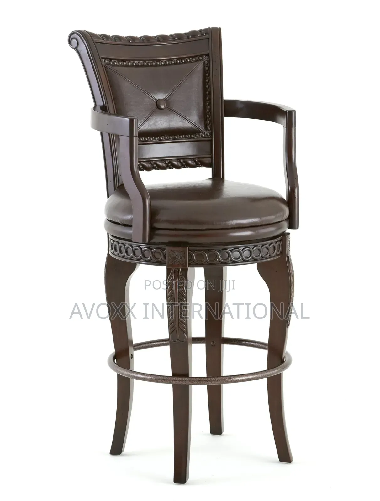 Steve Silver Antoinette PU Swivel Bar Chair, 2 Sets