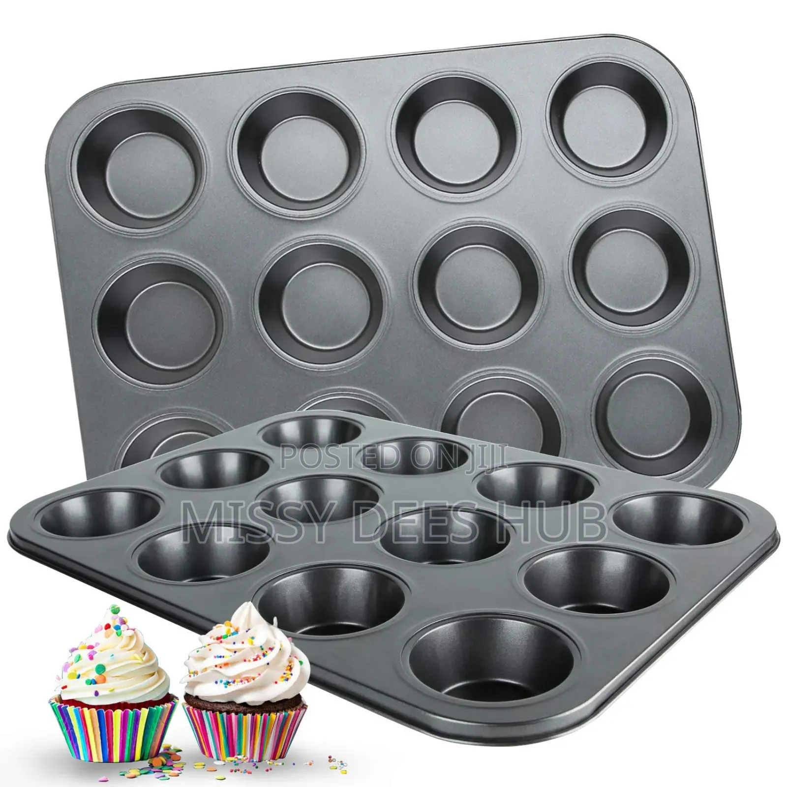 Non-Stick Cupcake Tray - 12 Holes