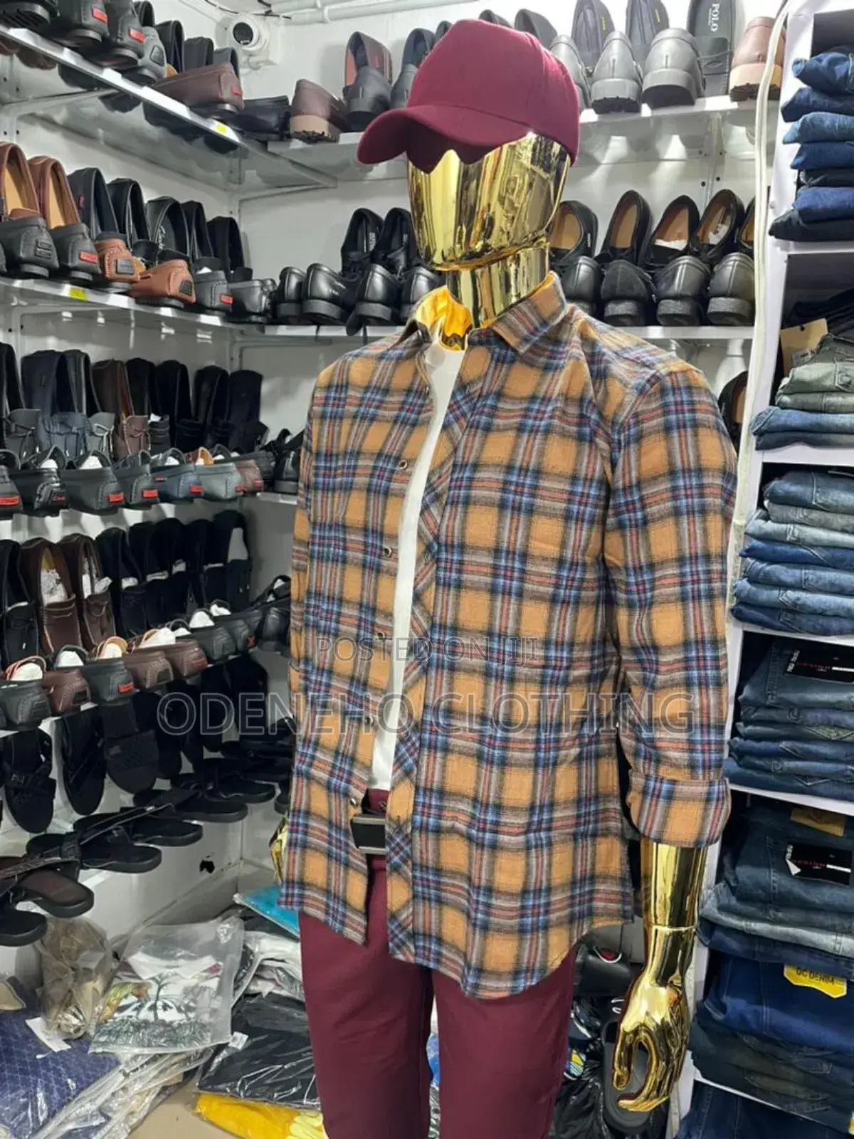 Odeneho Complete Wear, Check Shirt, Khaki Trousers and Cap