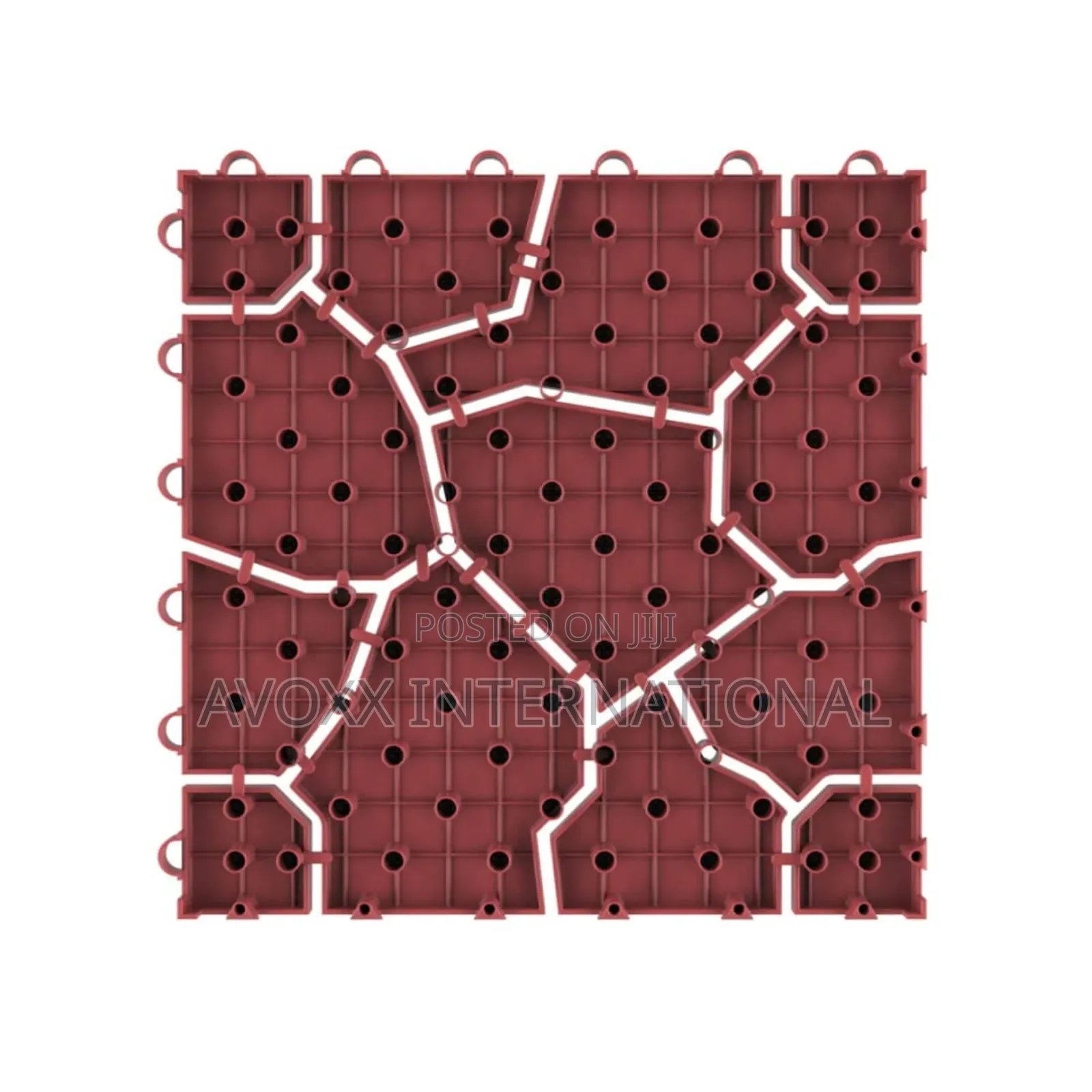 Pure Garden Interlocking Look Patio Tiles, Brick Red, 6count