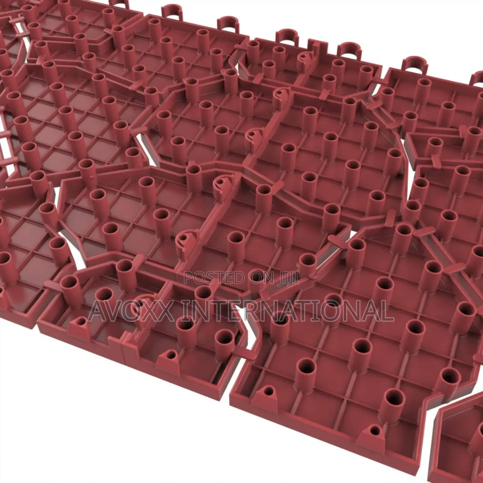 Pure Garden Interlocking Look Patio Tiles, Brick Red, 6count