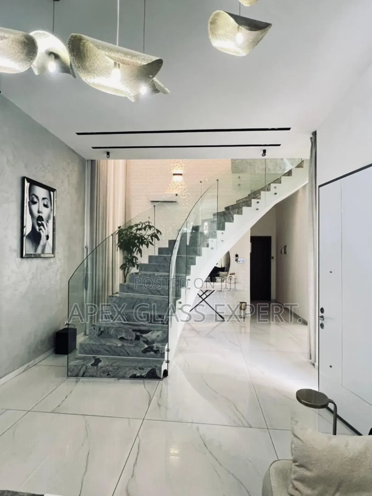 Curved Glass Staircase Call Us Now