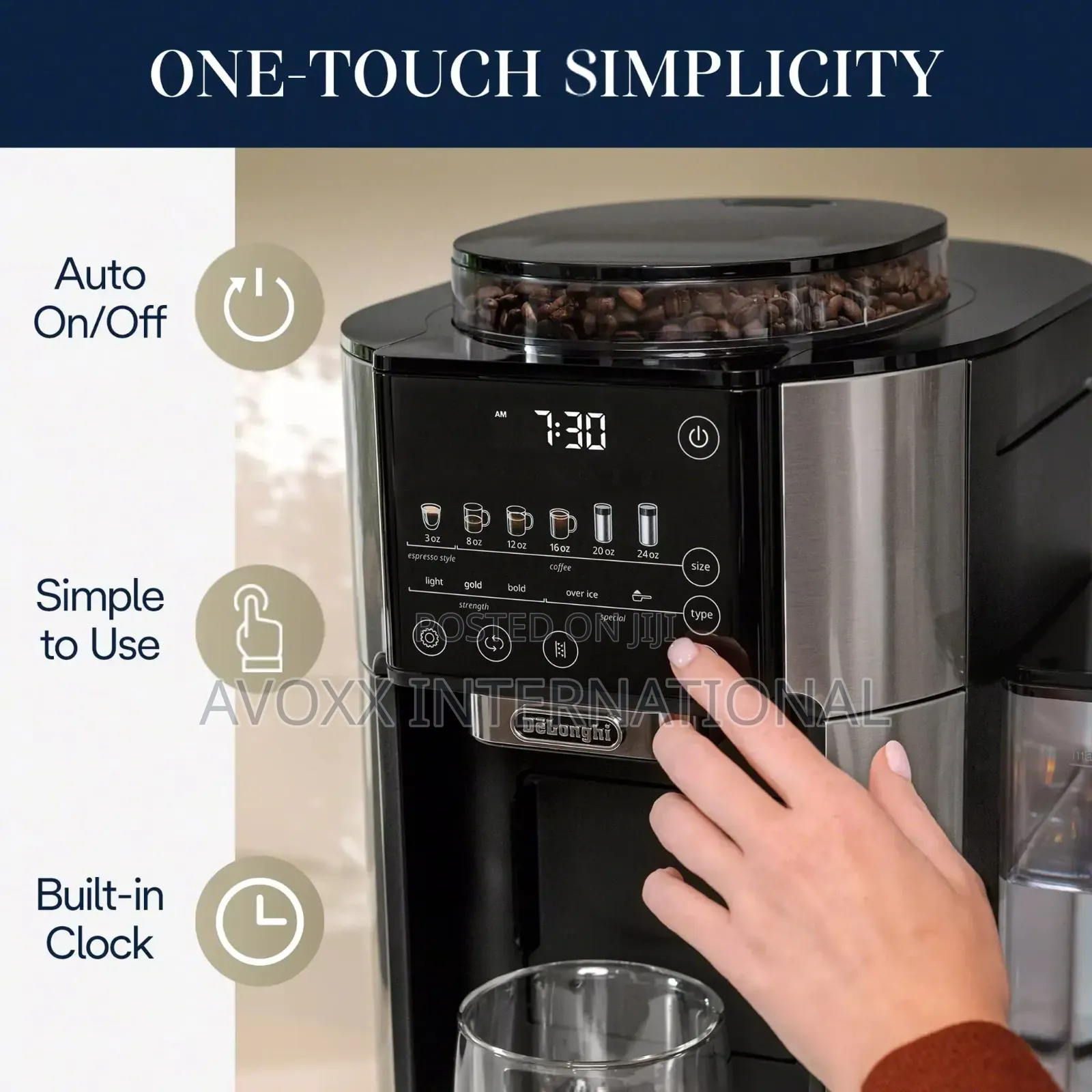 De'longhi Truebrew Coffee Maker, Built in Grinder CAM51025MB
