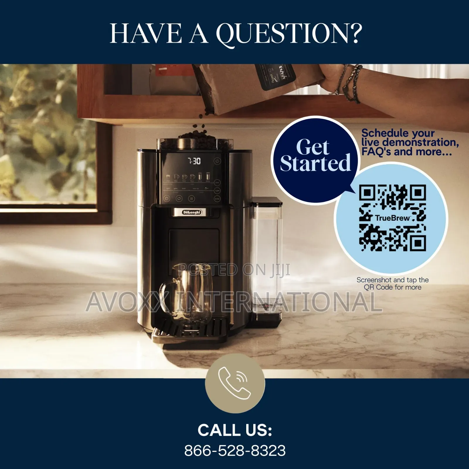 De'longhi Truebrew Coffee Maker, Built in Grinder CAM51025MB