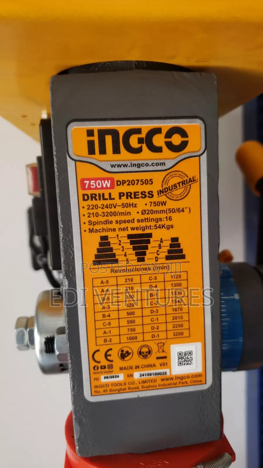 Ingco 750W Drill Press Dp207505