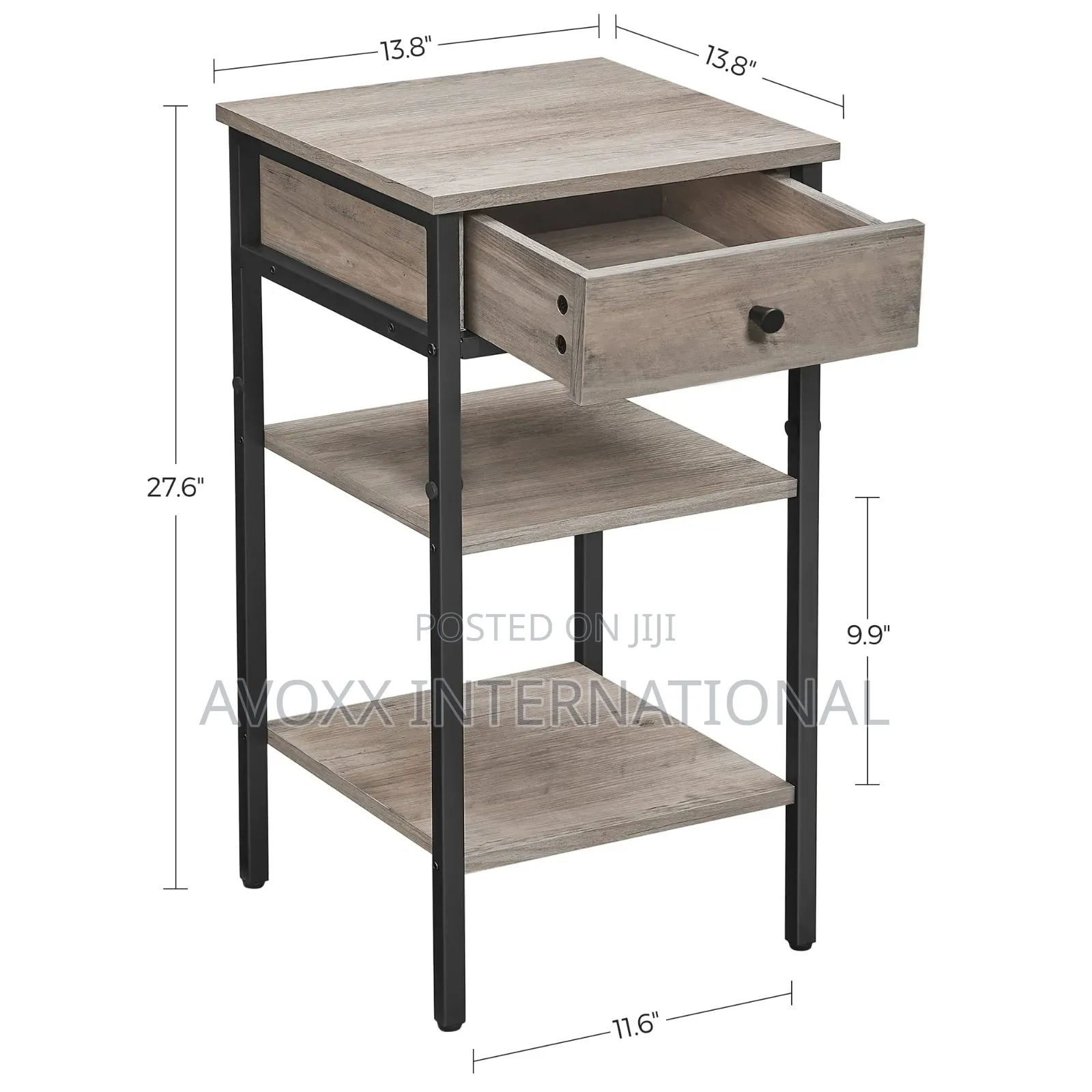 VASAGLE Tall Nightstand, Bedside Table W/ Drawer and Shelfs