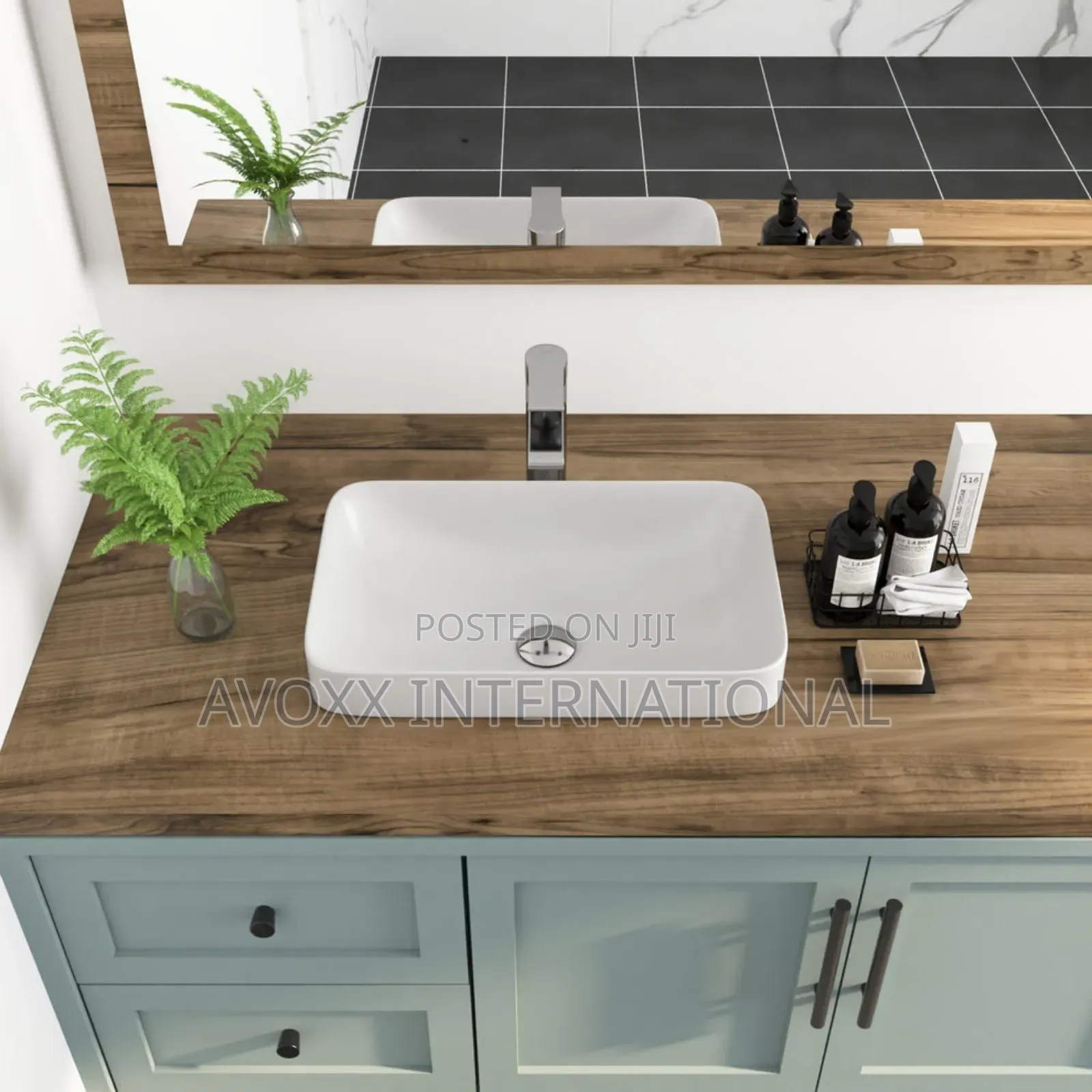 ALLY 12" Rectangular Drop-in Bathroom Sink ,Ceramic