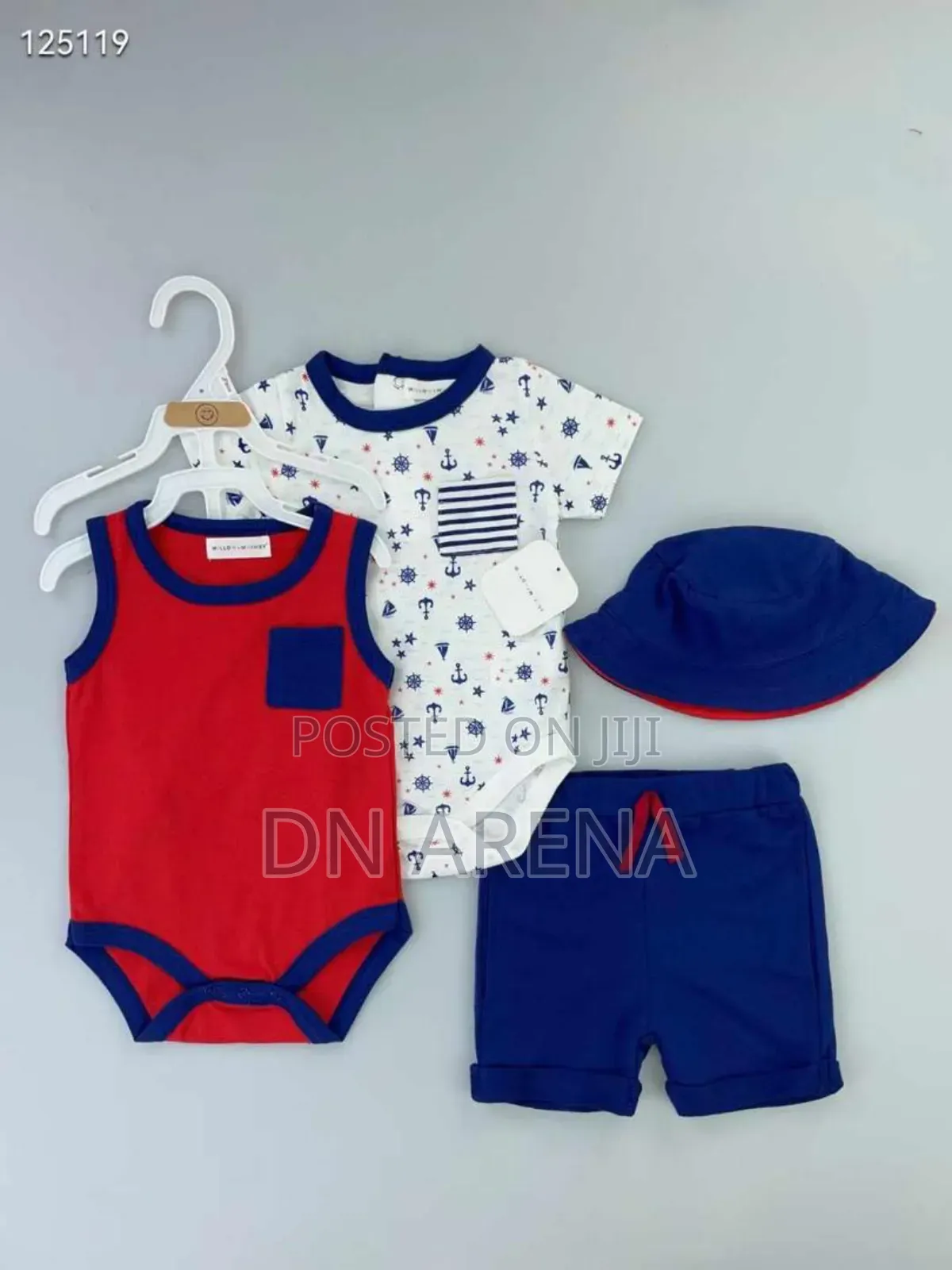 Organic Cotton Baby Boys 4pc Gift Set T-Shirt Shorts Hat