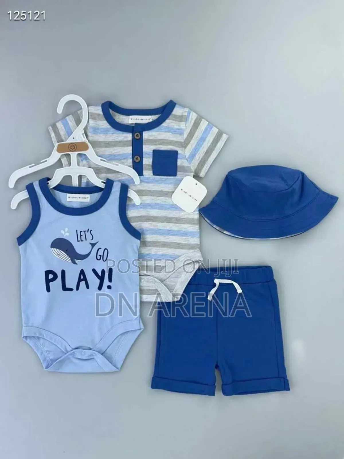 Organic Cotton Baby Boys 4pc Gift Set T-Shirt Shorts Hat