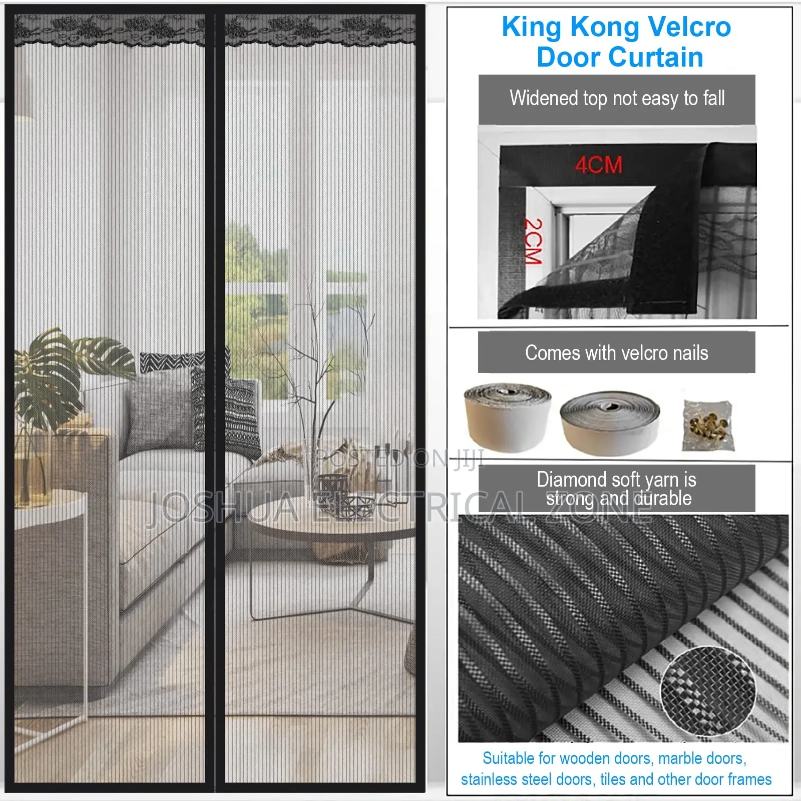 Magnetic Screen Door Mesh Handsfree Insect Barrier for Doors