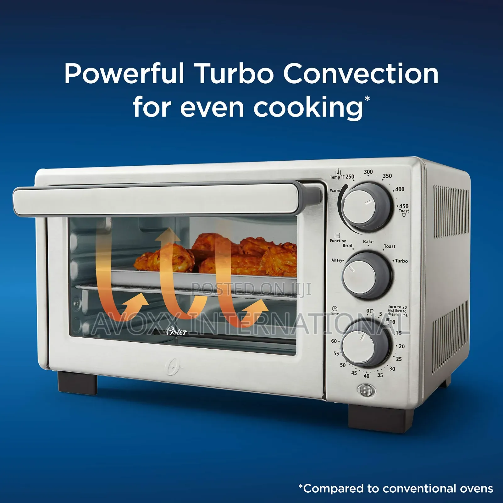 Oster Compact Countertop Oven With Air Fryer,Stainless Steel
