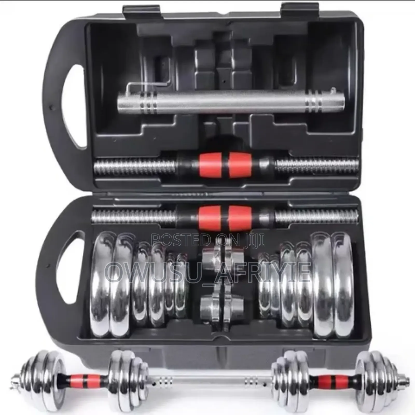 50kg Electroplated Adjustable Dumbbells With Barbells Set