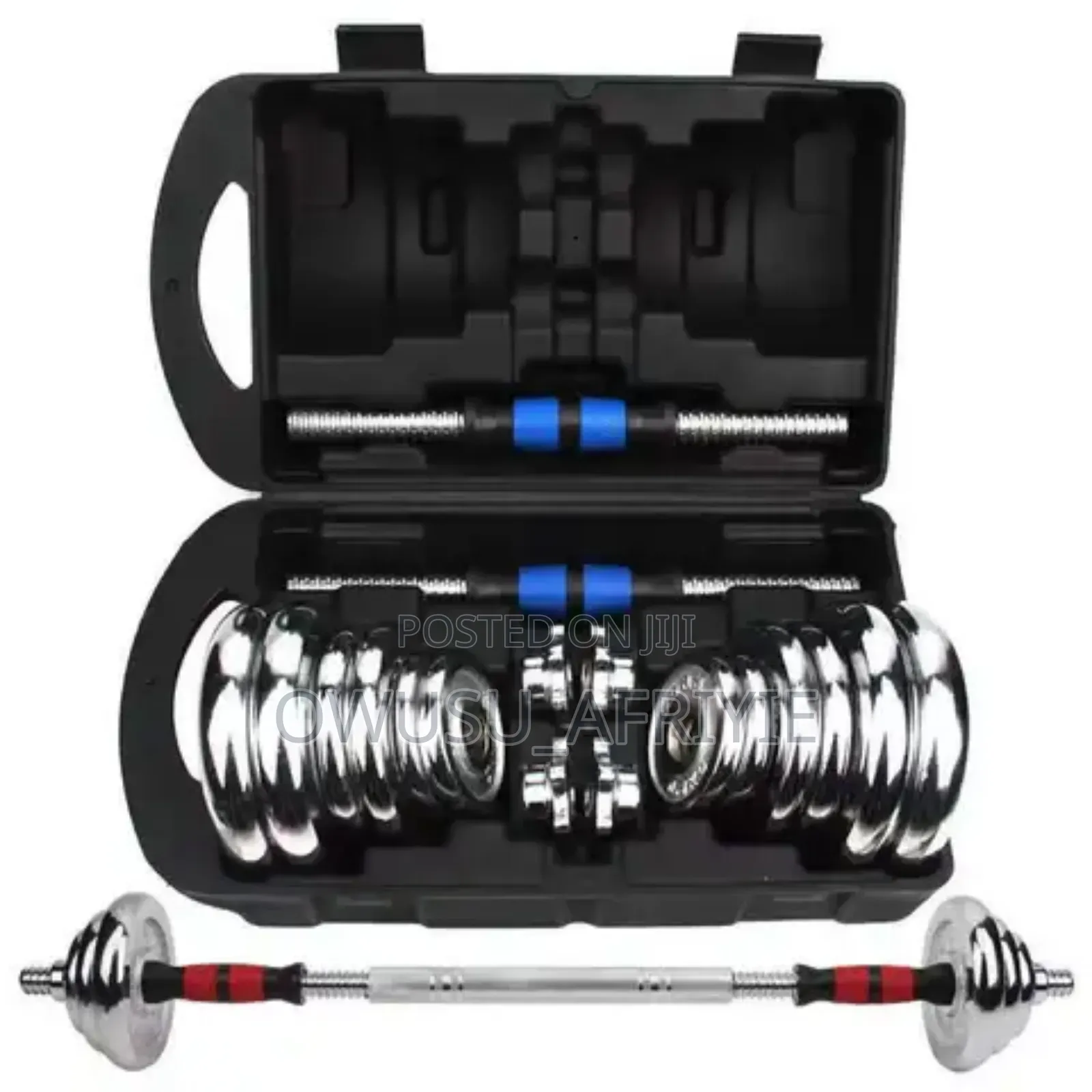 50kg Electroplated Adjustable Dumbbells With Barbells Set